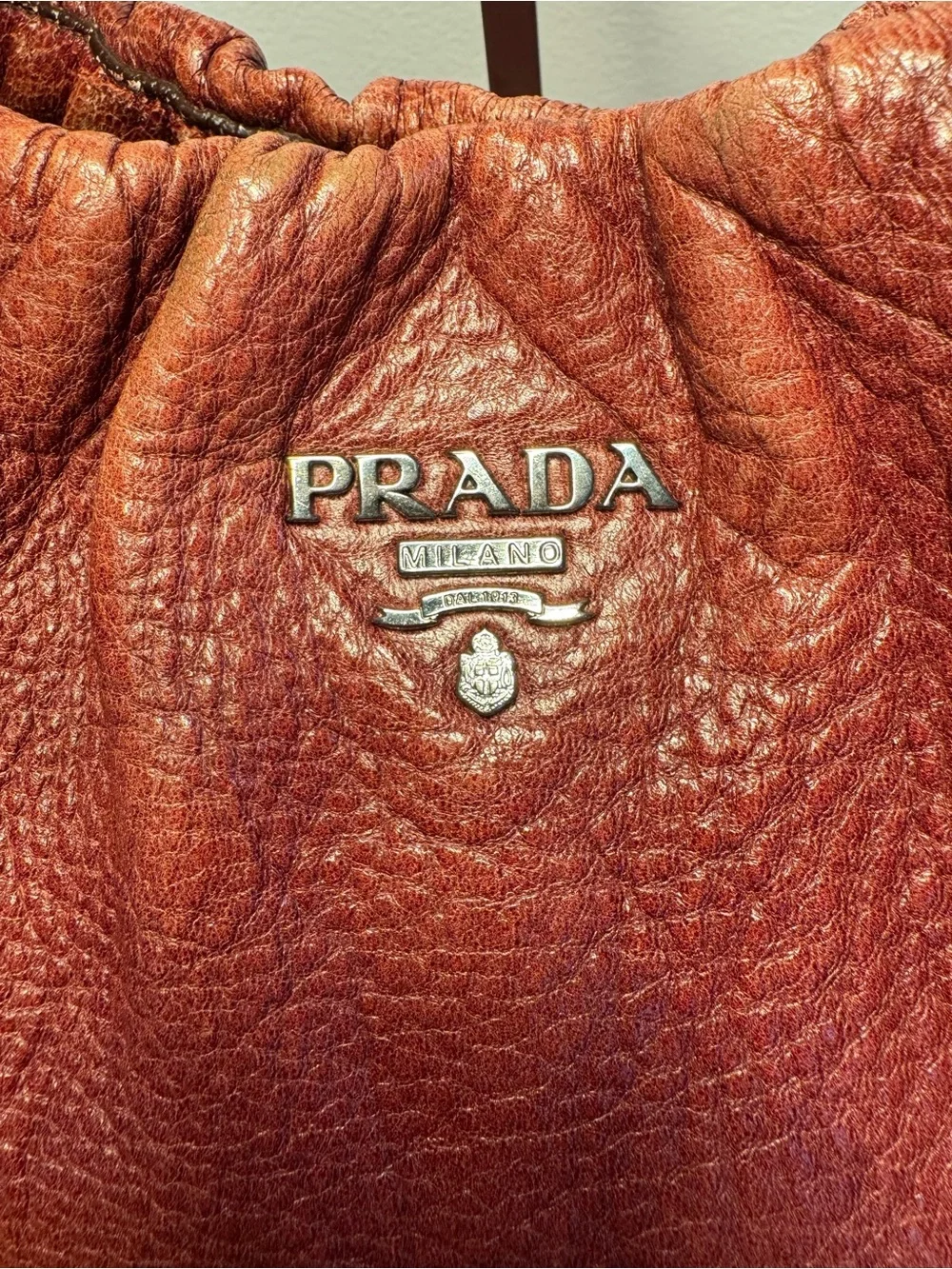 Prada Cervo Antik Deerskin Leather Hobo Bag with COA